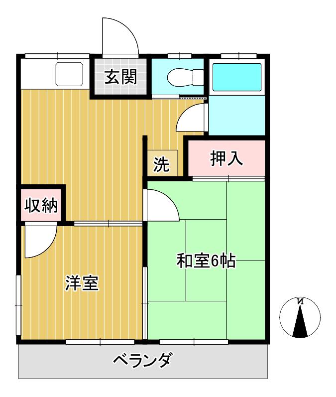 Kハイツ(2K/2階)の間取り写真