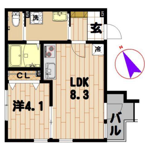 ブルーライン 上永谷駅 徒歩5分 3階建 築4年(1LDK/1階)の間取り写真