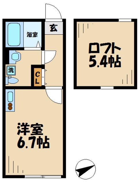 アウル橋本(ワンルーム/2階)の間取り写真