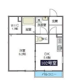 チェリーブロッサム東寺尾(1DK/1階)の間取り写真