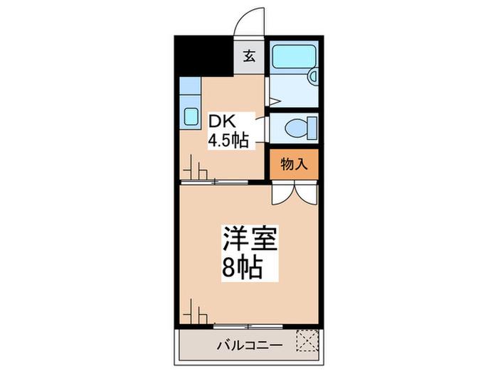 ユニオンハイツ(1DK/4階)の間取り写真