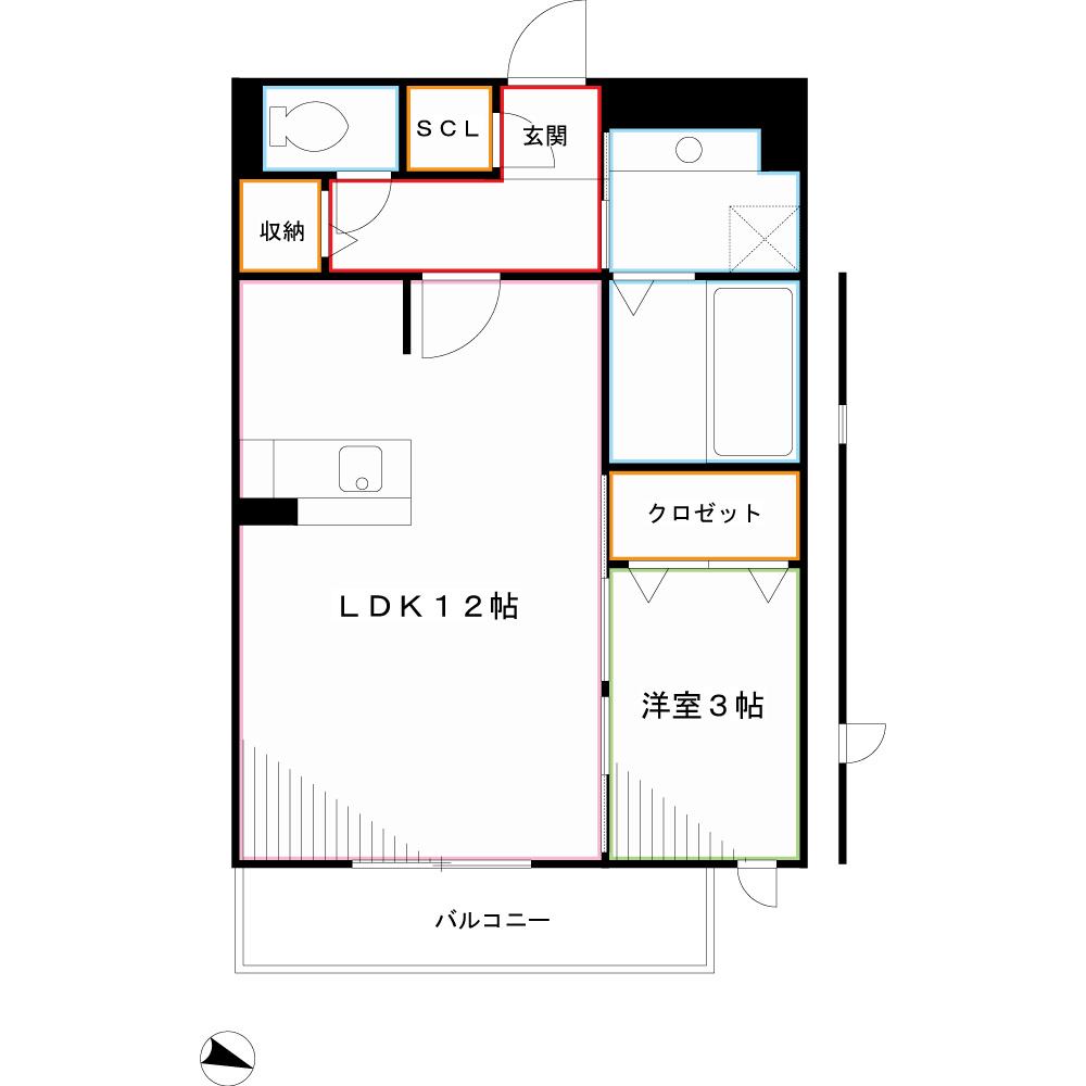 REGALO(1LDK/1階)の間取り写真