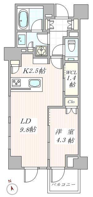 ブランズ六本木(1LDK/3階)の間取り写真