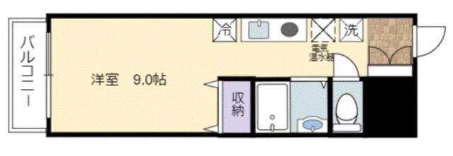 サンシャインヒルズ相田(ワンルーム/2階)の間取り写真