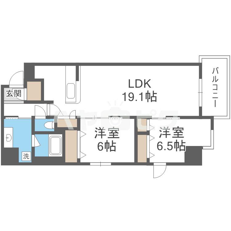 リアライズ天満橋(2LDK/3階)の間取り写真