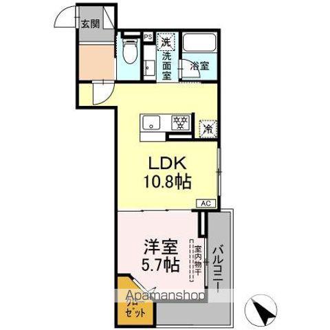 DBLESS鶴見市場(1LDK/2階)の間取り写真