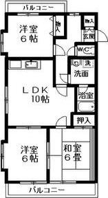 ヴィラ88(3LDK/2階)の間取り写真