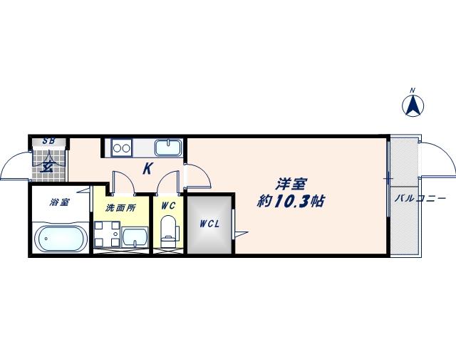 アルソーレ(1K/3階)の間取り写真