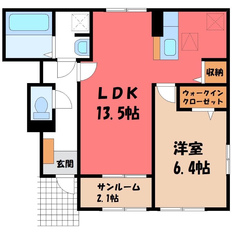 メゾン・フレーシュ(1LDK/1階)の間取り写真