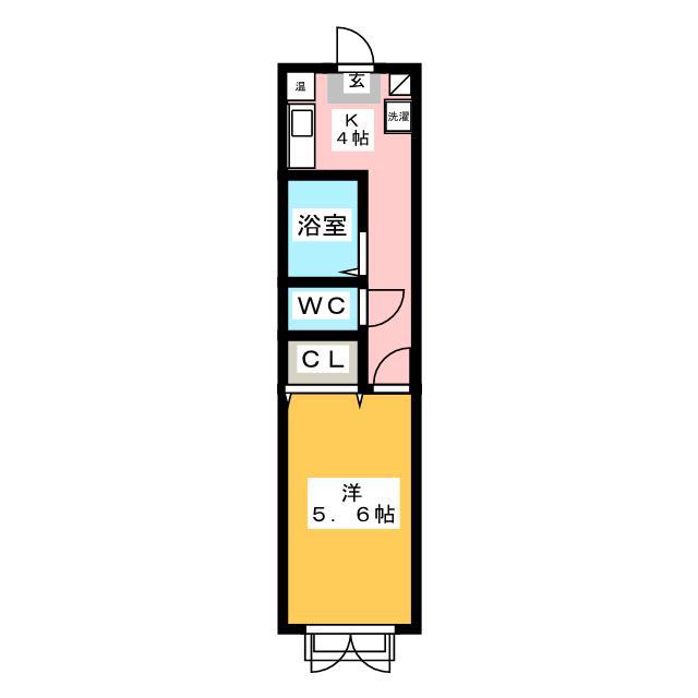 ロイヤルハイツ(1K/2階)の間取り写真