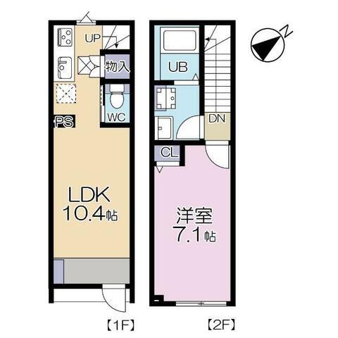 MOK-TERRACE NERIMA VILLAモクテラスネリマヴィ(1LDK/1階)の間取り写真