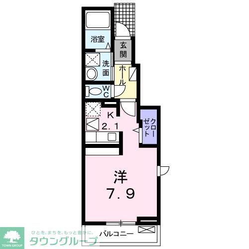 サンヒルズF(ワンルーム/1階)の間取り写真