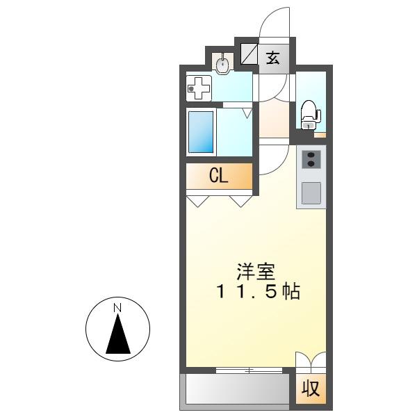 REPOSER名駅南(ワンルーム/6階)の間取り写真