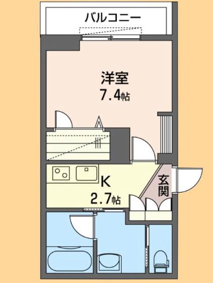 サンヴェルジュ エス(1K/1階)の間取り写真
