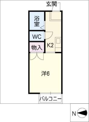 フォレストコート1(1K/1階)の間取り写真