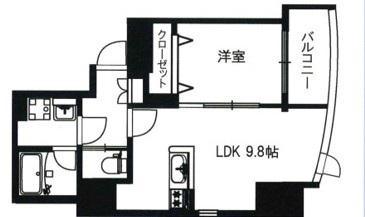 アロマフェリー2(1LDK/5階)の間取り写真
