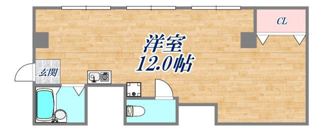 29ハイツ(ワンルーム/3階)の間取り写真