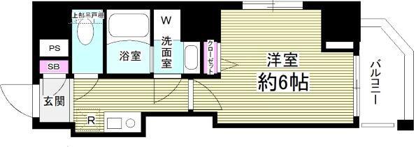 GLANZ門前仲町(1K/5階)の間取り写真