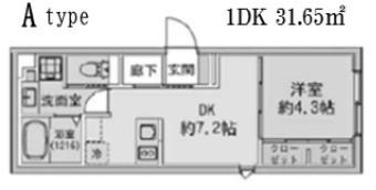 ファブリック蒲田ウエストレジデンス(1DK/2階)の間取り写真
