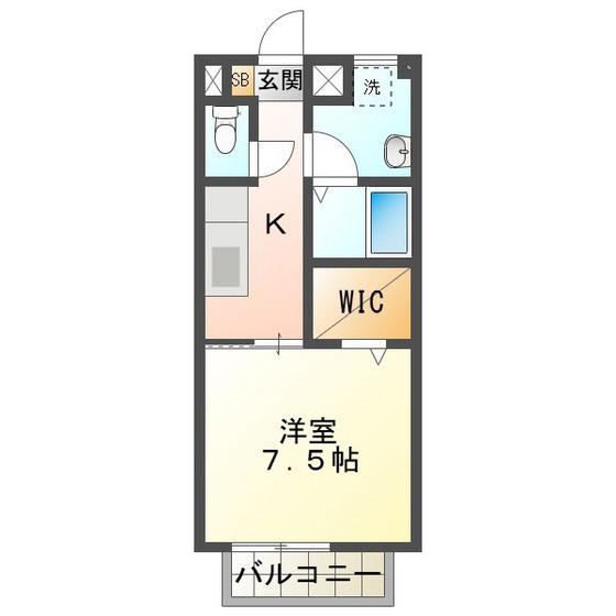 BM亀山II(1K/2階)の間取り写真