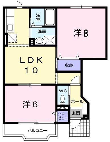 トマト&サンライズ(2LDK/1階)の間取り写真