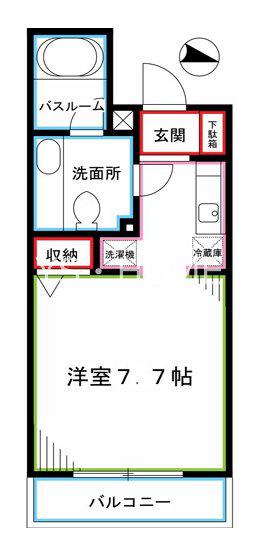 JINAI RESIDENCE(ワンルーム/2階)の間取り写真