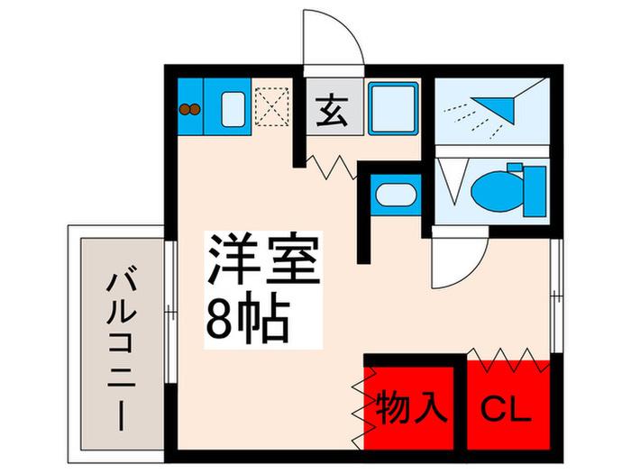 NYハウス(ワンルーム/2階)の間取り写真