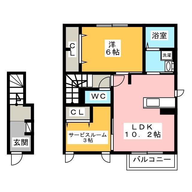 クロワールAIHAKONE(1SLDK/2階)の間取り写真