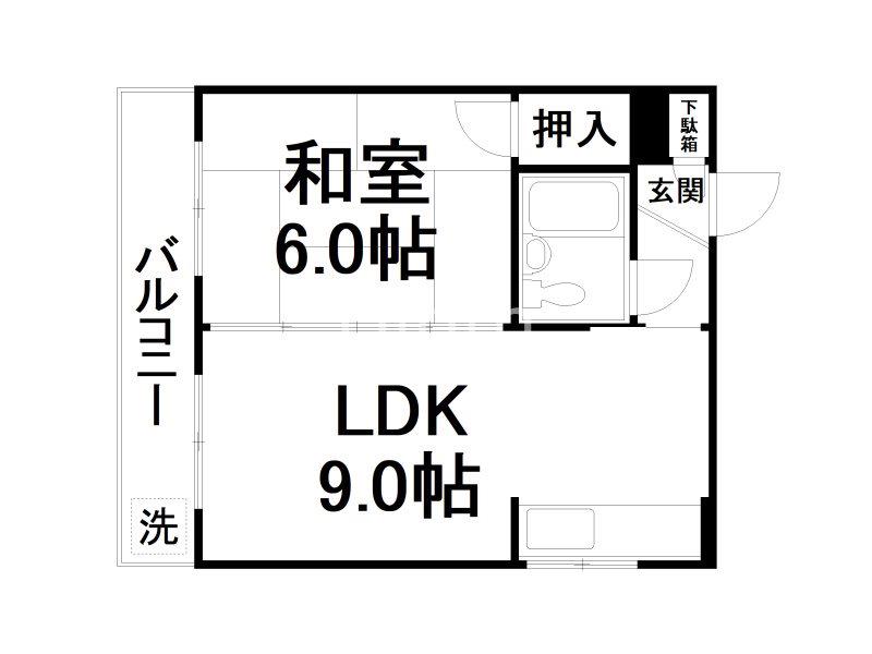 アビターレ深草(1LDK/4階)の間取り写真