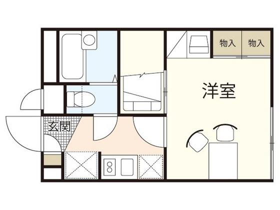 レオパレスLUMIERE(1K/1階)の間取り写真