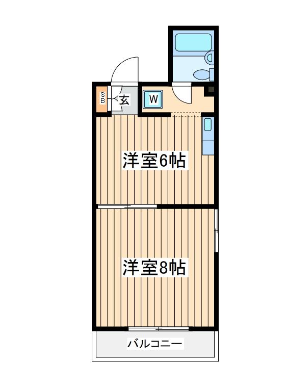 第21岩波ビル(1DK/3階)の間取り写真
