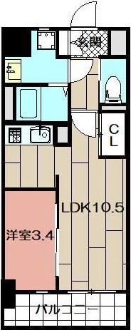 G-APARTMENT開(1LDK/3階)の間取り写真