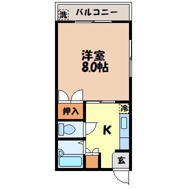 リバティーM(1K/2階)の間取り写真