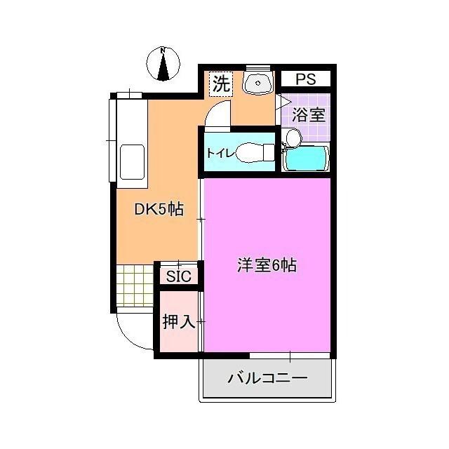 第2永瀬ハイツ(1DK/2階)の間取り写真