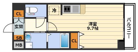 グランカーサ梅田北(1K/14階)の間取り写真