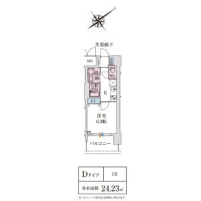 スプランディッド堺東DUE(1K/15階)の間取り写真