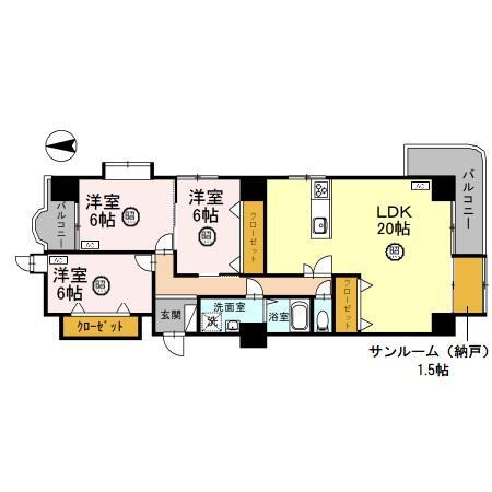 ファミール五反田(3SLDK/5階)の間取り写真