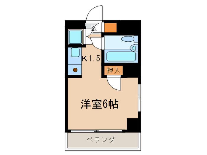 インペリアル京王多摩川フラット(1K/5階)の間取り写真