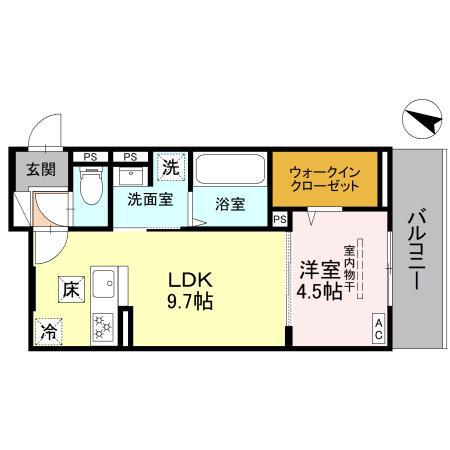 ディールーム大塚町(1LDK/1階)の間取り写真