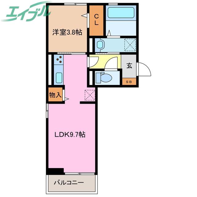ルミエール(1LDK/2階)の間取り写真