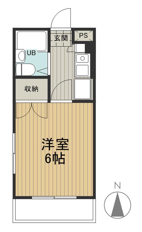 モンシャトー2号館(1K/1階)の間取り写真