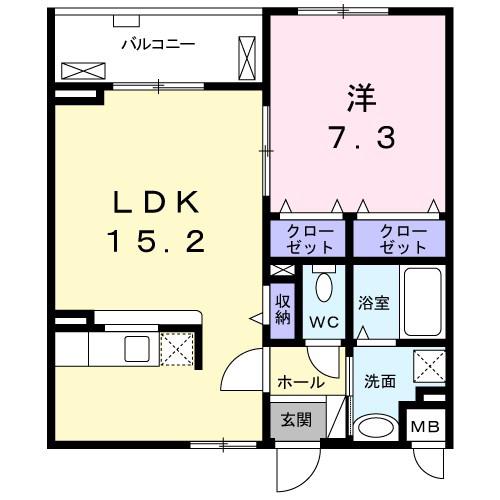 エム・ヴィレッジ3(1LDK/3階)の間取り写真