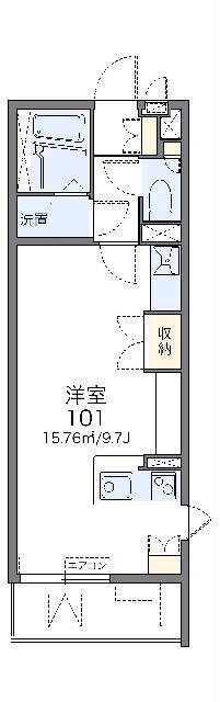 レオネクストベイタウン(ワンルーム/2階)の間取り写真