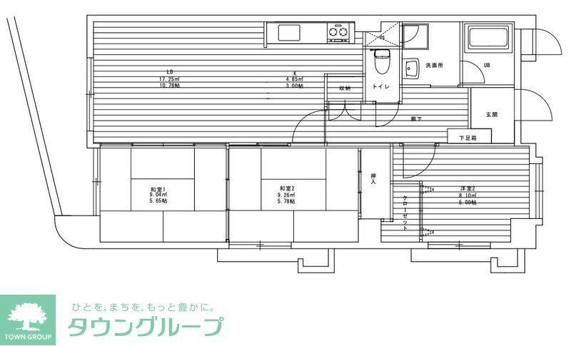 大濠パインマンション(3LDK/3階)の間取り写真