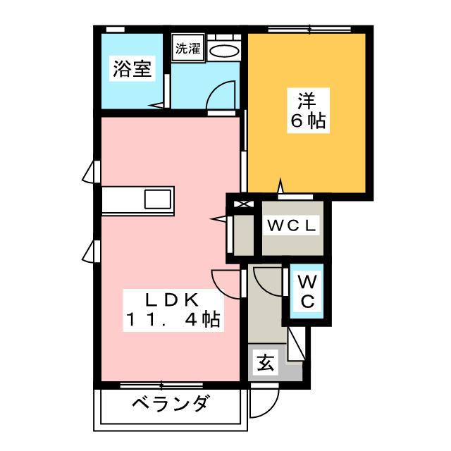 コンフォールA(1LDK/1階)の間取り写真