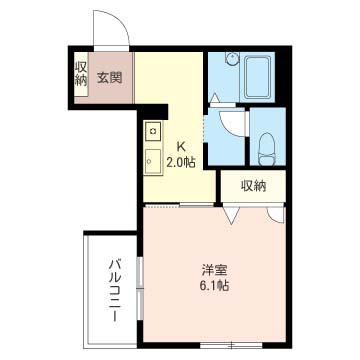 オリーブハウス(1K/3階)の間取り写真