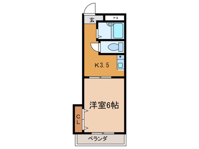 ディアコート塚新(1K/2階)の間取り写真