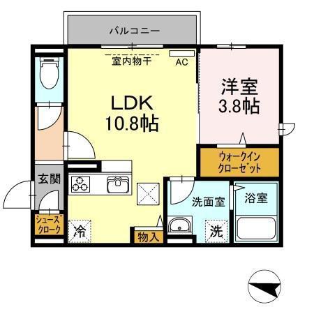 グランドゥ フォレット(1LDK/3階)の間取り写真
