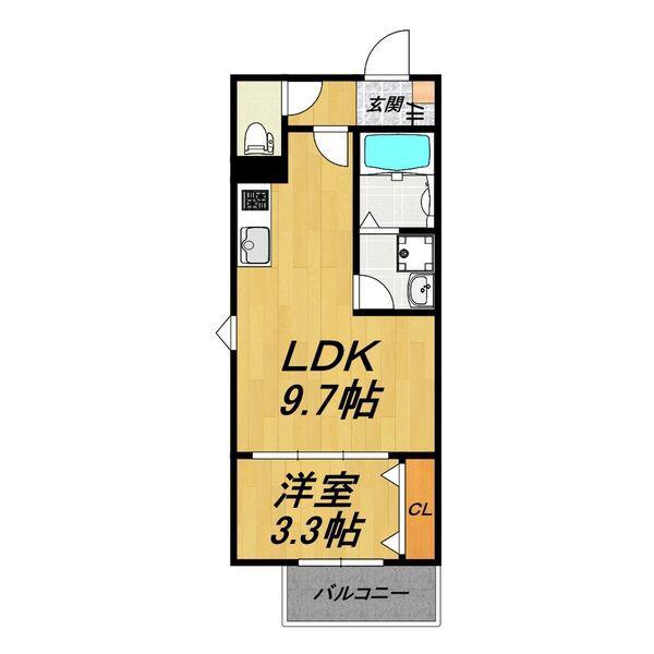 LE COCON 春日井II(1LDK/1階)の間取り写真