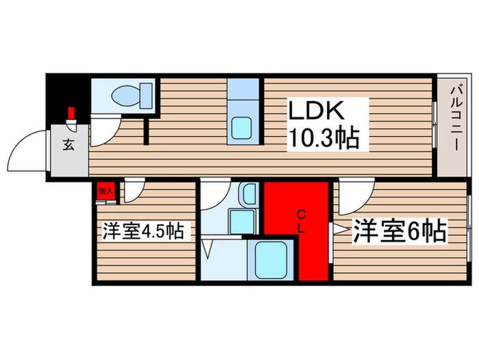 セレ花園II(2LDK/1階)の間取り写真